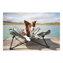 TRIXIE Camping-Bett für Hunde, dunkelgrau/schwarz | 69 x 20 x 69 cm