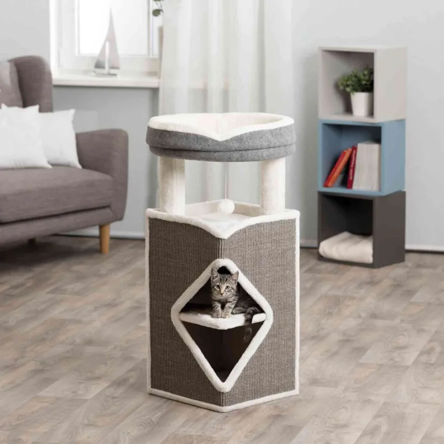 TRIXIE Cat Tower Arma, grau/weiß | 98 cm