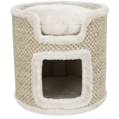 TRIXIE Cat Tower Ria, lichtgrau/natur | 37 cm
