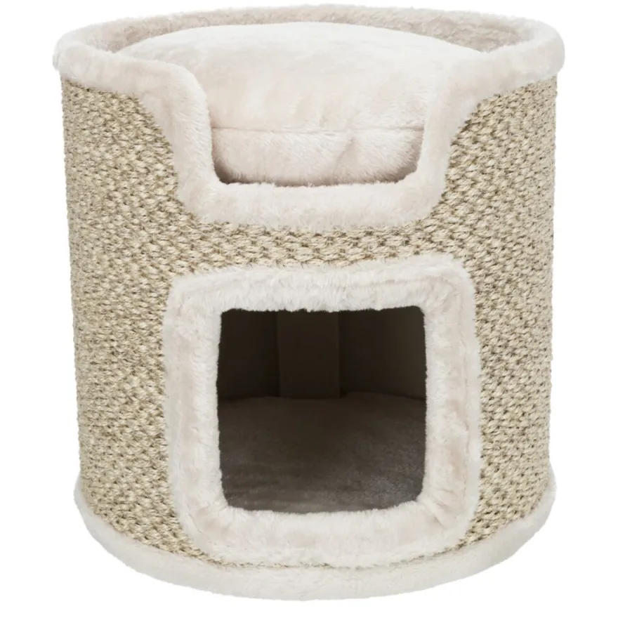 TRIXIE Cat Tower Ria, lichtgrau/natur | 37 cm