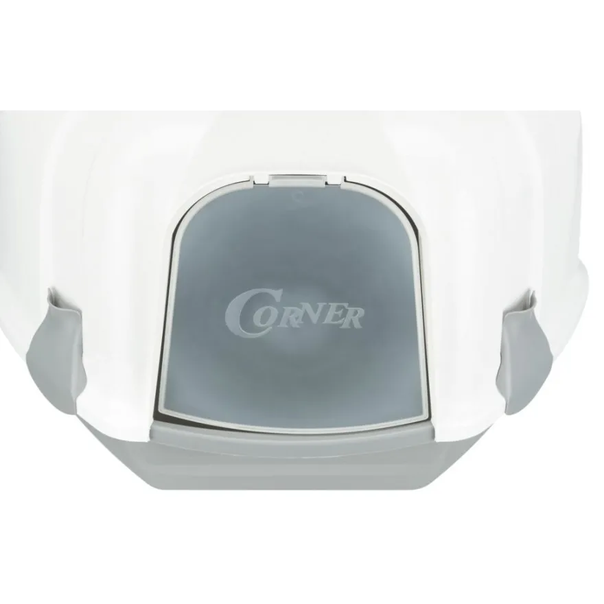 TRIXIE Ecktoilette Maro, mit Haube, hellgrau/granit | 60 x 43 x 52 cm