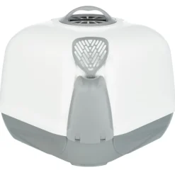 TRIXIE Ecktoilette Maro, mit Haube, hellgrau/granit | 60 x 43 x 52 cm