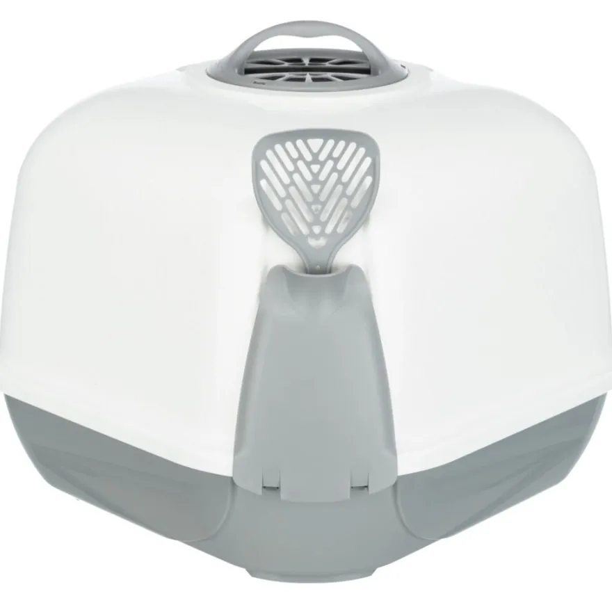 TRIXIE Ecktoilette Maro, mit Haube, hellgrau/granit | 60 x 43 x 52 cm