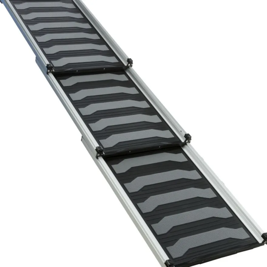 TRIXIE 3-fach Teleskop-Rampe, Aluminium/TPR, schwarz/grau | 40 x 78–175 cm