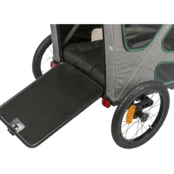 TRIXIE Fahrrad-Anhänger, grau/salbei | M: 50 x 72 x 87/138 cm