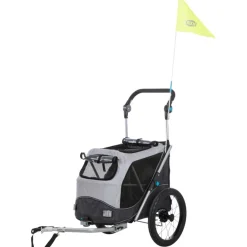TRIXIE Fahrrad-Anhänger, Schnell-Falt-Funktion, grau | S: 58 x 93 x 74/114 cm