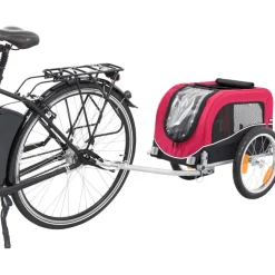 TRIXIE Fahrrad-Anhänger, schwarz/rot | S: 53 x 60 x 60/117 cm