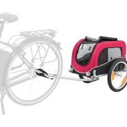TRIXIE Fahrrad-Anhänger, schwarz/rot | S: 53 x 60 x 60/117 cm