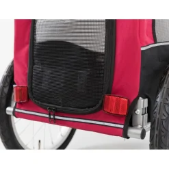 TRIXIE Fahrrad-Anhänger, schwarz/rot | S: 53 x 60 x 60/117 cm