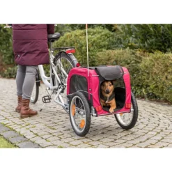 TRIXIE Fahrrad-Anhänger, schwarz/rot | S: 53 x 60 x 60/117 cm