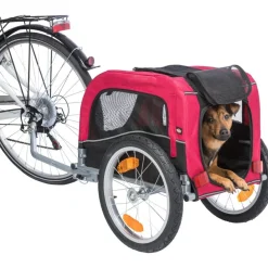 TRIXIE Fahrrad-Anhänger, schwarz/rot | S: 53 x 60 x 60/117 cm