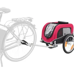 TRIXIE Fahrrad-Anhänger, schwarz/rot | S: 53 x 60 x 60/117 cm