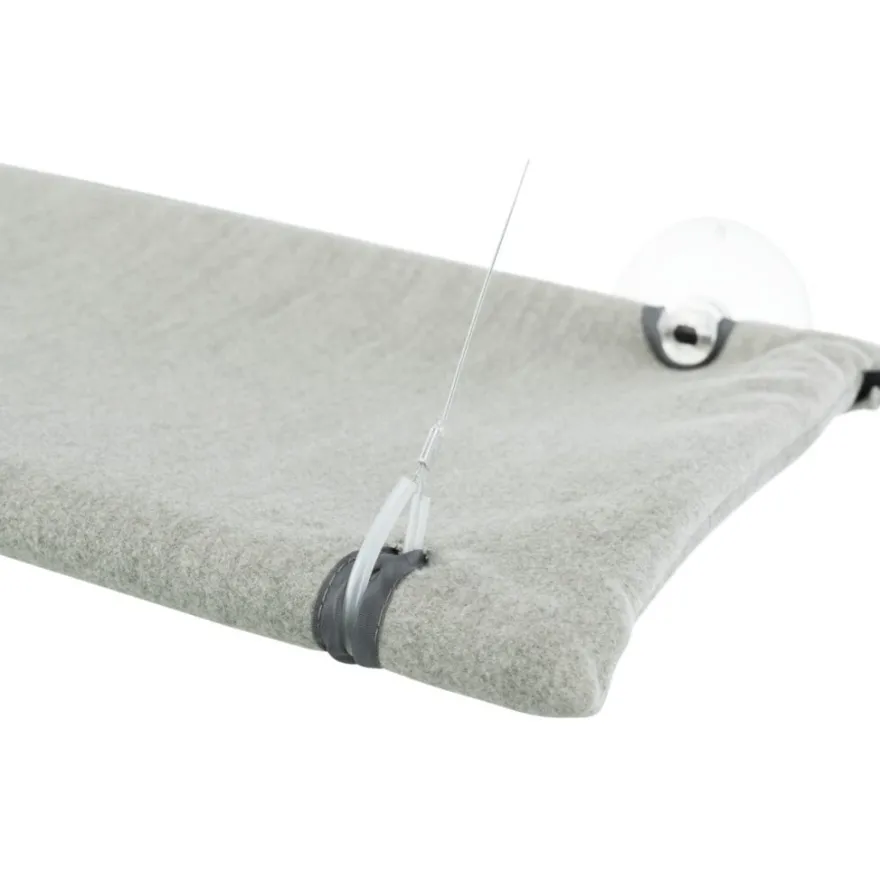 TRIXIE Fenster-Liegeplatz, Velours, grau | 50 x 30 cm