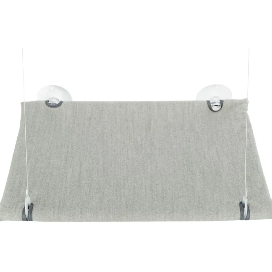 TRIXIE Fenster-Liegeplatz, Velours, grau | 50 x 30 cm