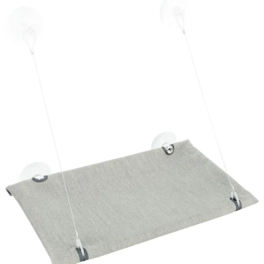 TRIXIE Fenster-Liegeplatz, Velours, grau | 50 x 30 cm