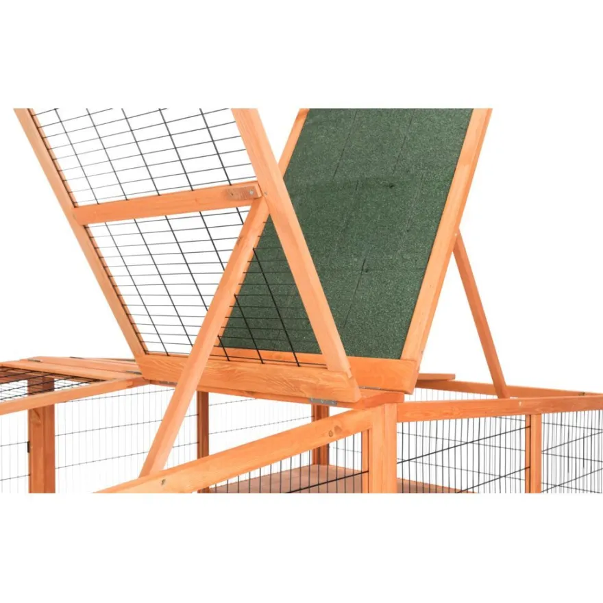 TRIXIE Freilaufgehege XL mit Abdeckung, braun | 233 × 79 × 116 cm