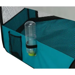 TRIXIE Freilauf mit Netz/Boden, Zwergkaninchen, Polyester, türkis/hellgrau | ø 150 x 65 cm