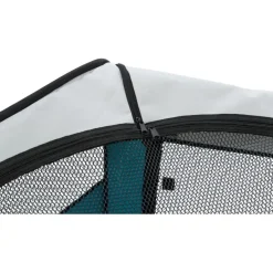 TRIXIE Freilauf mit Netz/Boden, Zwergkaninchen, Polyester, türkis/hellgrau | ø 150 x 65 cm