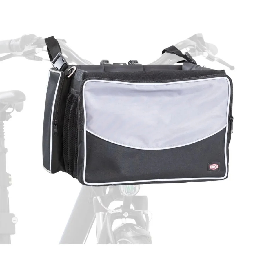 TRIXIE Front-Box für Fahrräder, schwarz/grau | 41 x 26 x 26 cm