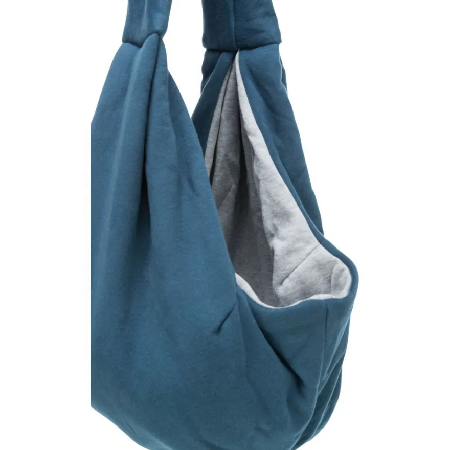 TRIXIE Fronttasche Soft, blau/hellgrau | 22 x 20 x 60 cm