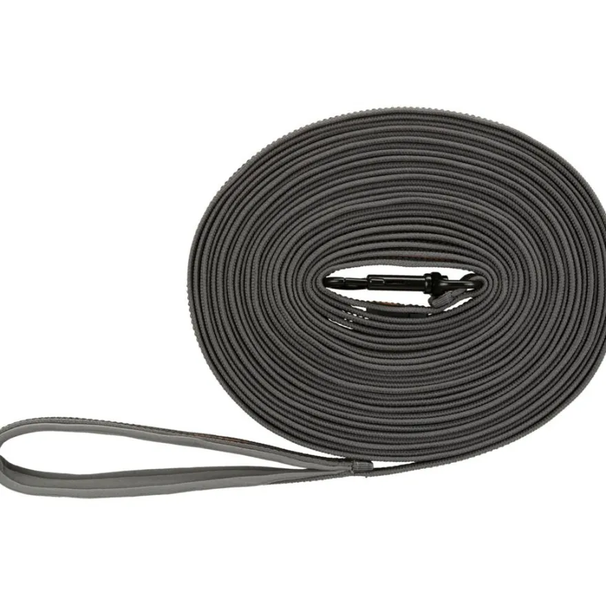TRIXIE Fusion Schleppleine, gummiert, grafit, 10m | M–XL: 10 m/17 mm