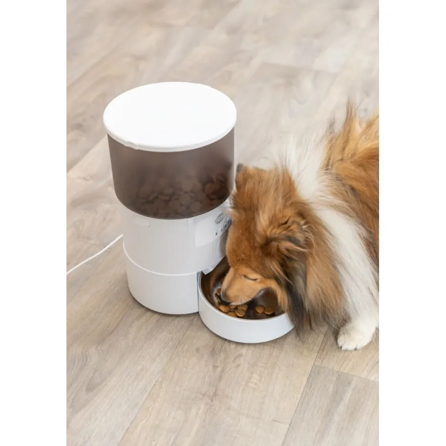 TRIXIE Futterautomat TX-S Smart 3.0L, weiß | 3 l/18 × 31 × 18 cm