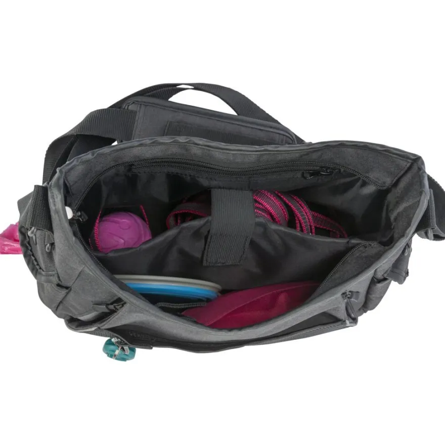 TRIXIE Gassi- und Dummy-Tasche, anthrazit | 34 x 29 x 9 cm