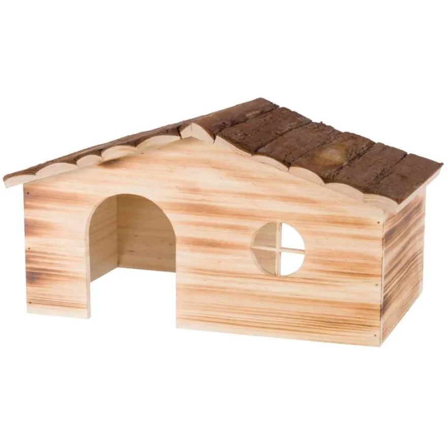 TRIXIE Haus Ragna 2 Ausgänge Kaninchen, Rindenh./gefl. | 43 x 22 x 25 cm