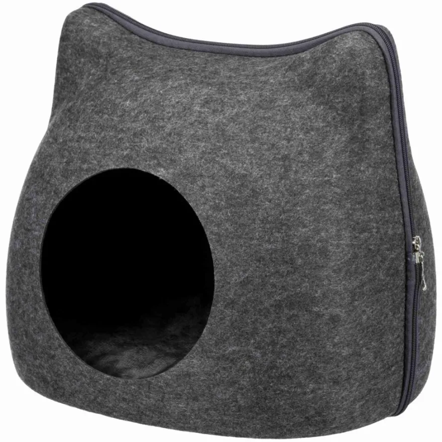 TRIXIE Höhle Cat, Filz, anthrazit | 38 x 35 x 37 cm