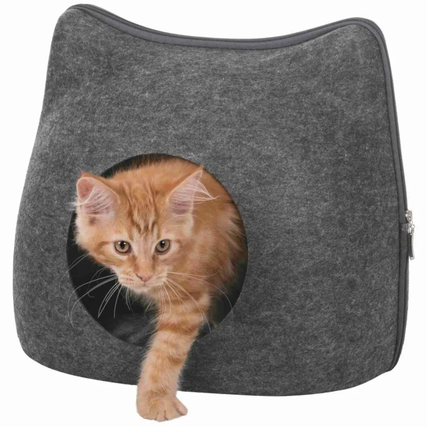 TRIXIE Höhle Cat, Filz, anthrazit | 38 x 35 x 37 cm