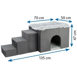 TRIXIE Höhle Harvey mit Treppe, grau/weiß-schwarz | 135 x 47 x 50 cm