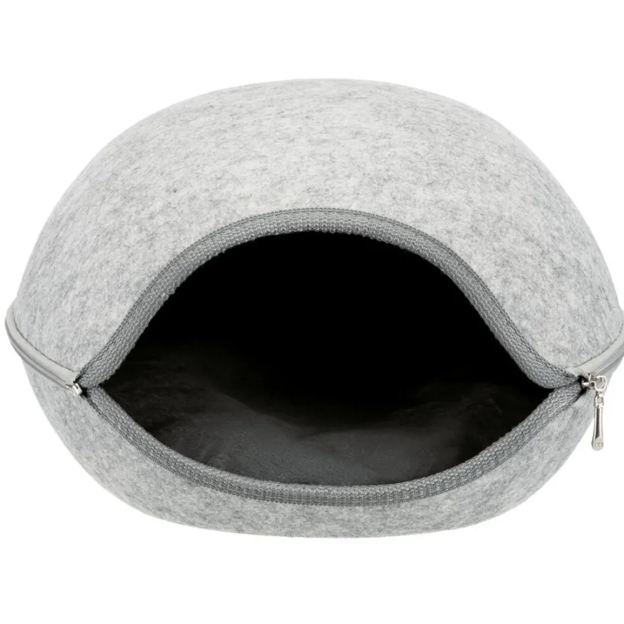 TRIXIE Höhle Luna, Filz, hellgrau | 38 x 26 x 44 cm