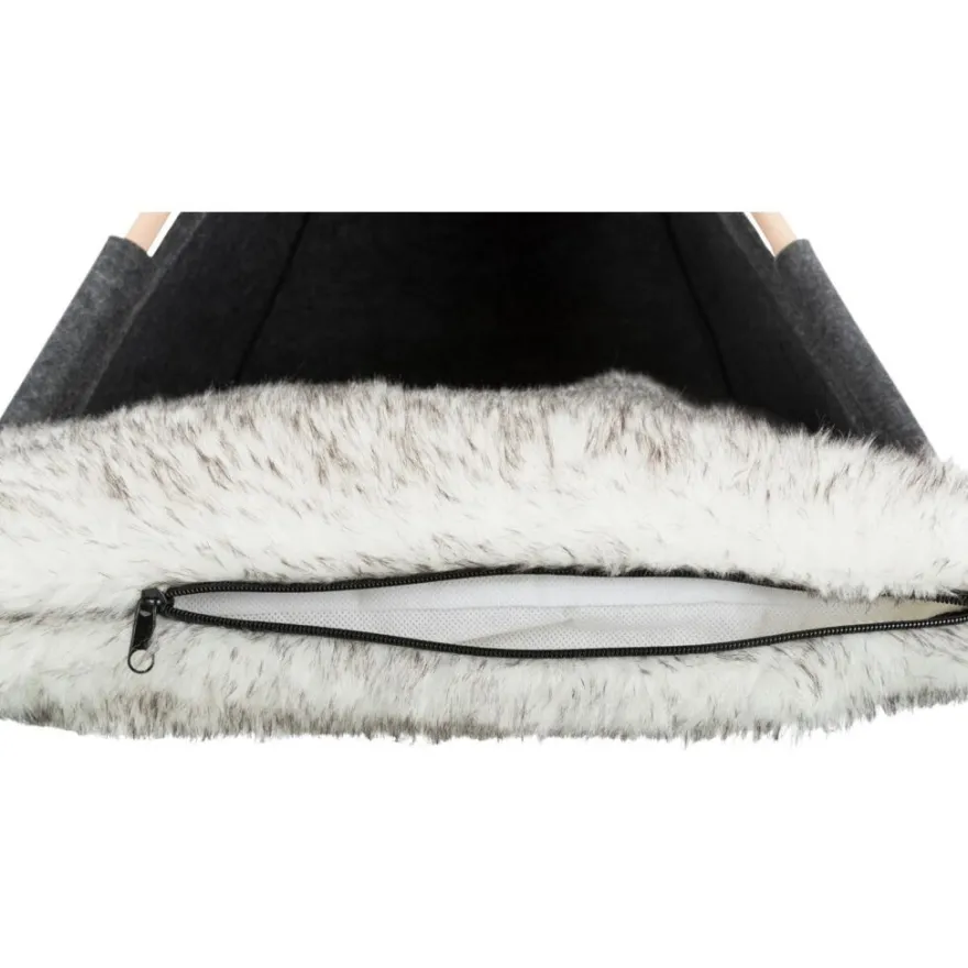 TRIXIE Höhle Tipi, Filz, anthrazit | 55 x 65 x 55 cm
