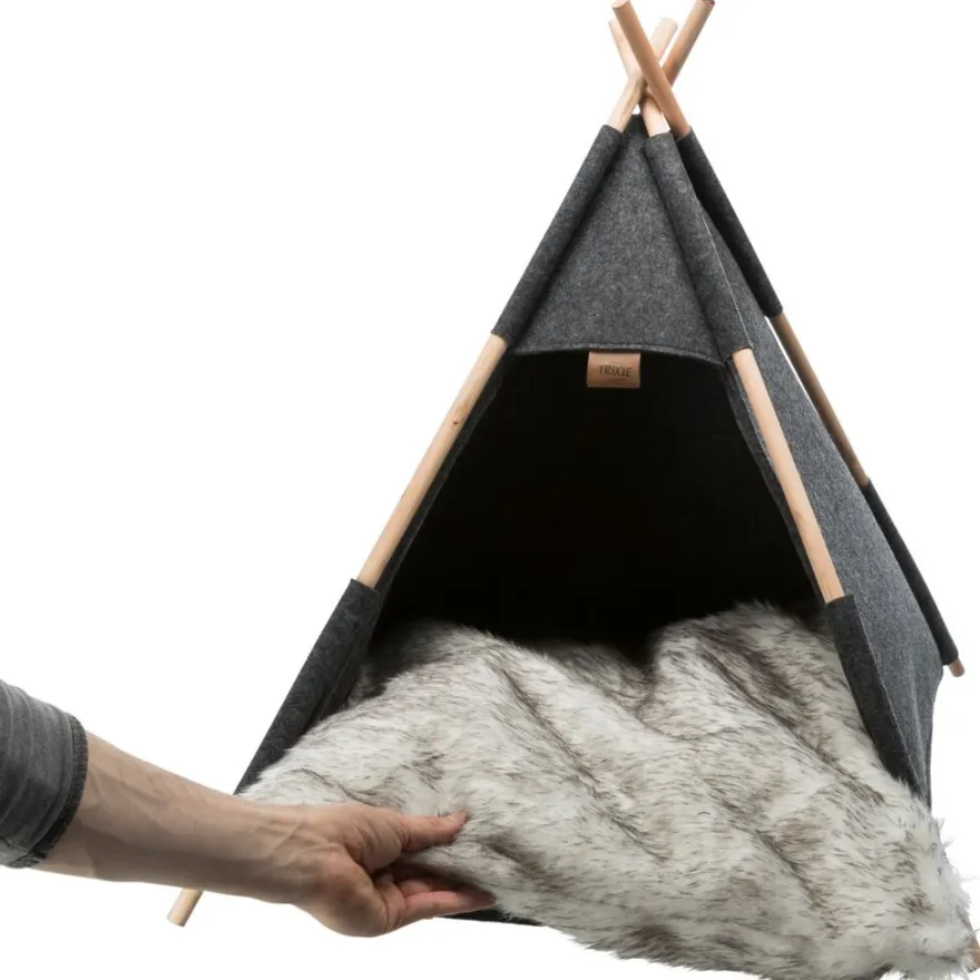 TRIXIE Höhle Tipi, Filz, anthrazit | 55 x 65 x 55 cm