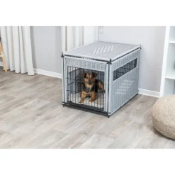 TRIXIE Home Kennel, Polyrattan, hellgrau | M: 58 x 60 x 77 cm