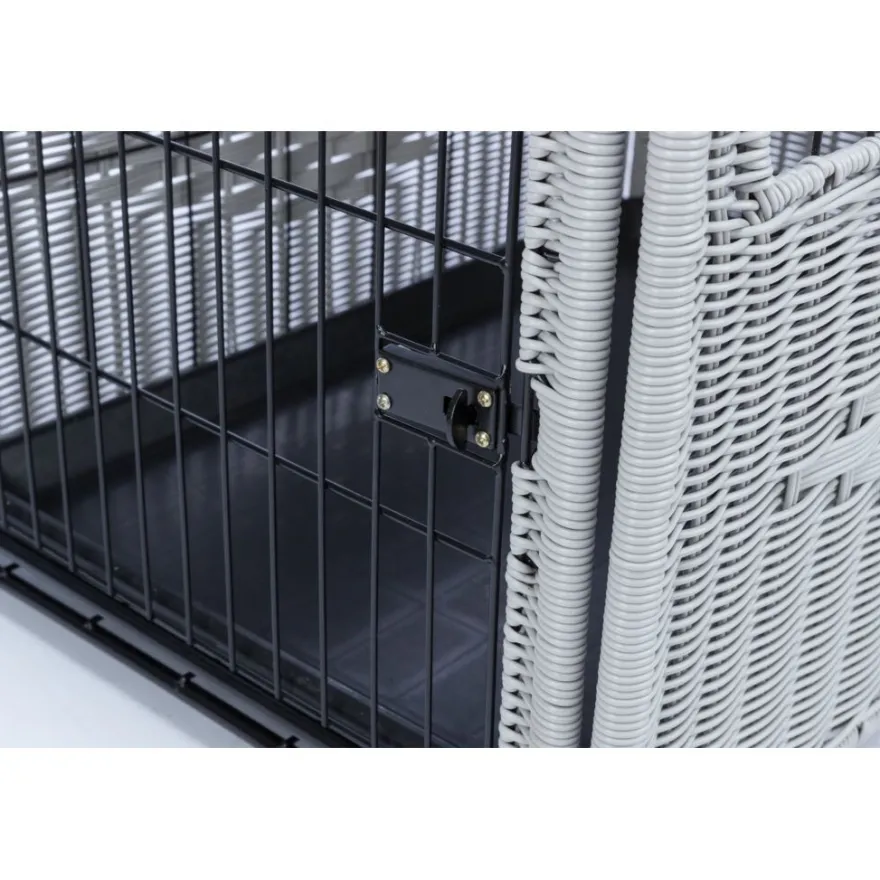 TRIXIE Home Kennel, Polyrattan, hellgrau | M: 58 x 60 x 77 cm