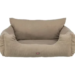 TRIXIE Hundeautositz extra breit, Cord-Optik, taupe | 80 × 35 × 60 cm