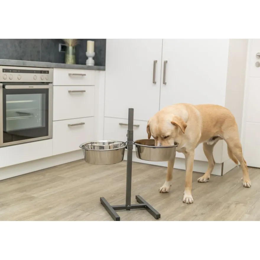 TRIXIE Hundebar, Metall/Edelstahl | 2 × 4,5 l/ø 29 cm