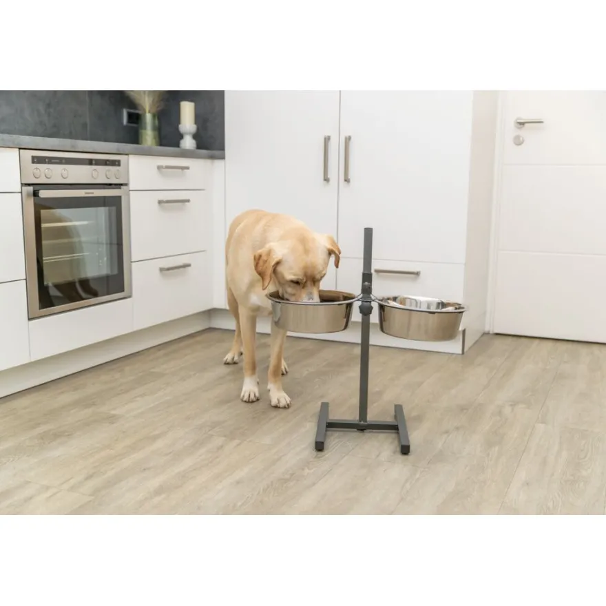 TRIXIE Hundebar, Metall/Edelstahl | 2 × 4,5 l/ø 29 cm