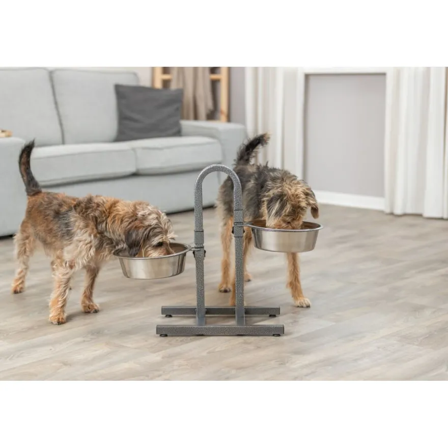 TRIXIE Hundebar, Metall/Edelstahl | 2 × 2,8 l/ø 24 cm