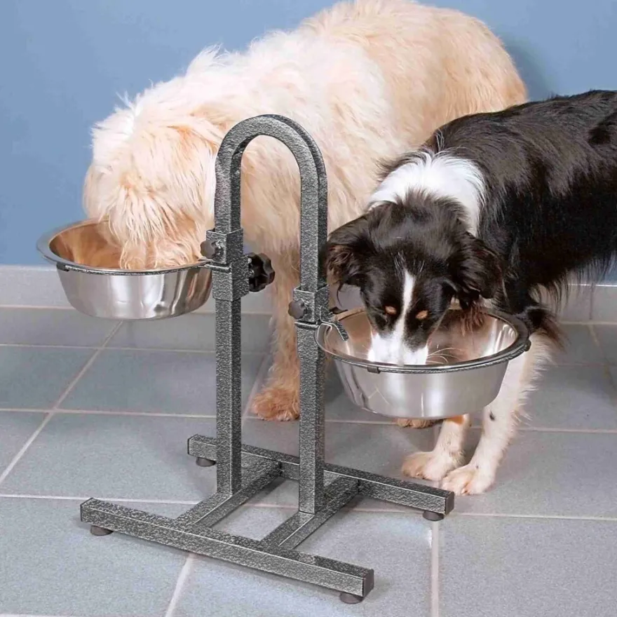 TRIXIE Hundebar, Metall/Edelstahl | 2 × 2,8 l/ø 24 cm