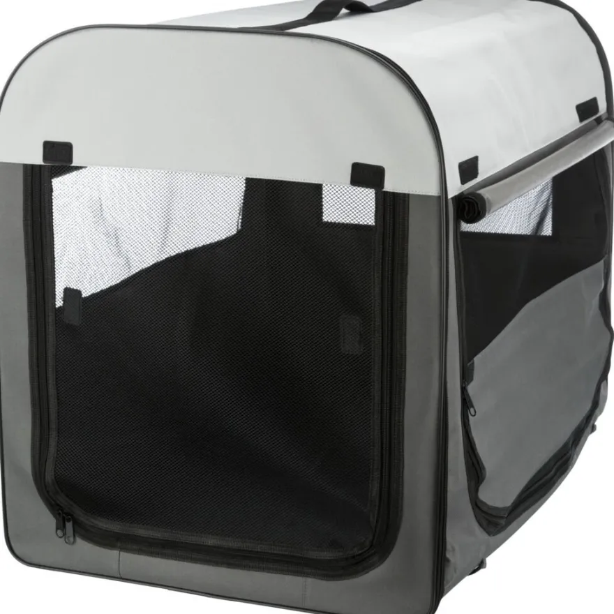 TRIXIE Hundebox Basic, dunkelgrau/hellgrau | XS: 32 × 32 × 47 cm