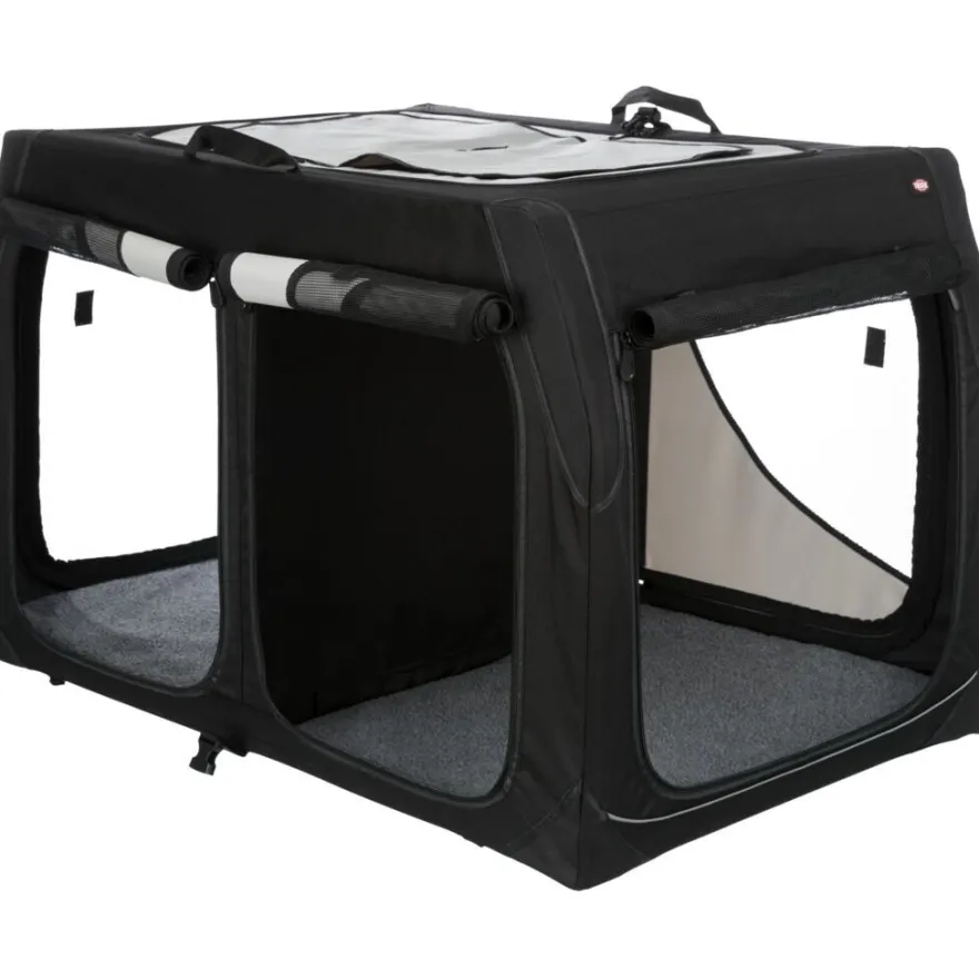 TRIXIE Hundebox Vario Double, schwarz/grau | S: 91 x 60 x 61/57 cm