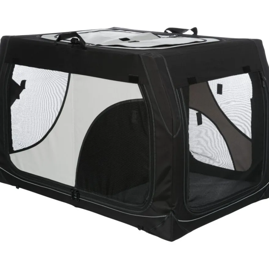 TRIXIE Hundebox Vario Double, schwarz/grau | S: 91 x 60 x 61/57 cm