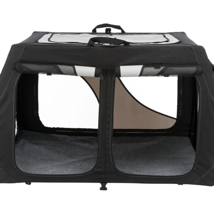 TRIXIE Hundebox Vario Double, schwarz/grau | S: 91 x 60 x 61/57 cm