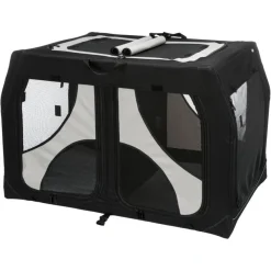 TRIXIE Hundebox Vario Double, schwarz/grau | S: 91 x 60 x 61/57 cm
