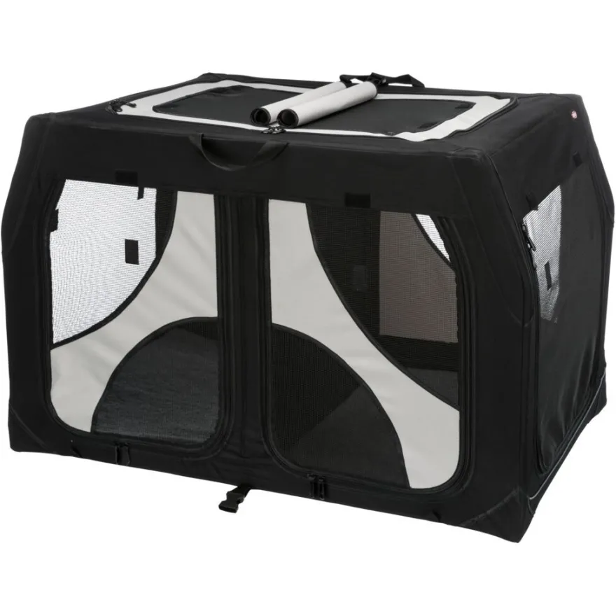 TRIXIE Hundebox Vario Double, schwarz/grau | S: 91 x 60 x 61/57 cm