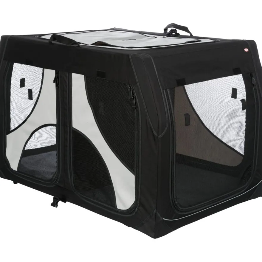 TRIXIE Hundebox Vario Double, schwarz/grau | S: 91 x 60 x 61/57 cm