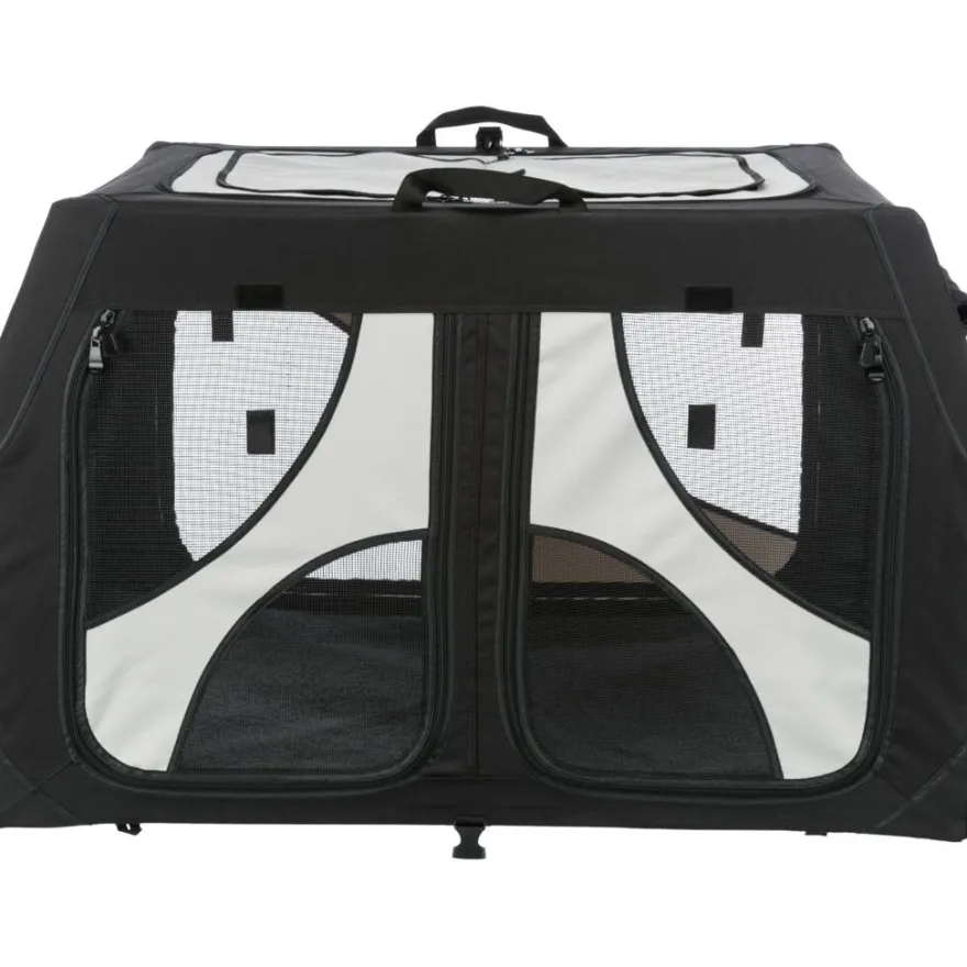 TRIXIE Hundebox Vario Double, schwarz/grau | S: 91 x 60 x 61/57 cm