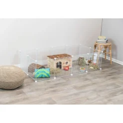 TRIXIE Indoor Freilaufgehege, Metall/Kunststoff, weiß | 140 x 35 x 70 cm